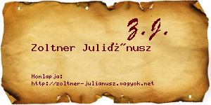 Zoltner Juliánusz névjegykártya